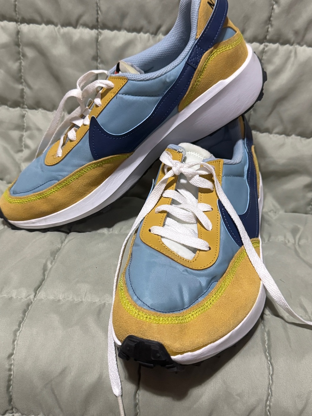 Nike Light Blue, Navy & Yellow Retro Runner Sneakers